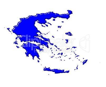 Greece 3d map with national color