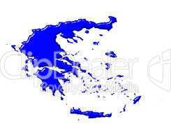 Greece 3d map with national color
