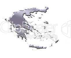 Greece 3D Silver Map