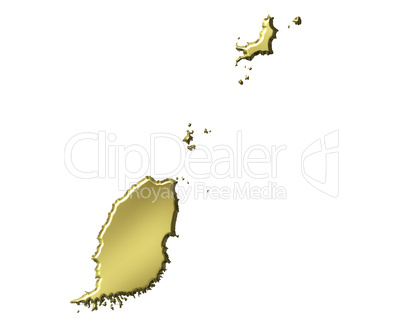 Grenada 3d Golden Map