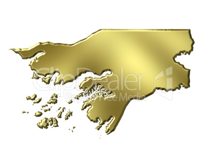 Guinea-Bissau 3d Golden Map