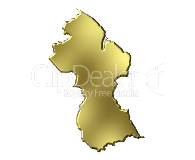 Guyana 3d Golden Map