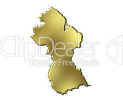 Guyana 3d Golden Map
