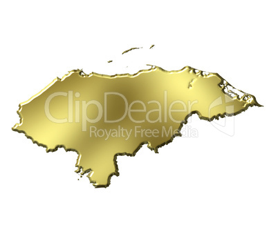 Honduras 3d Golden Map