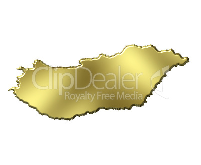Hungary 3d Golden Map