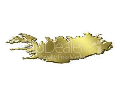 Iceland 3d Golden Map