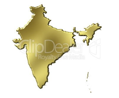 India 3d Golden Map