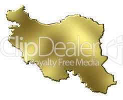 Iran 3d Golden Map