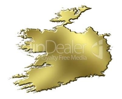 Ireland 3d Golden Map