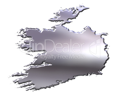 Ireland 3D Silver Map
