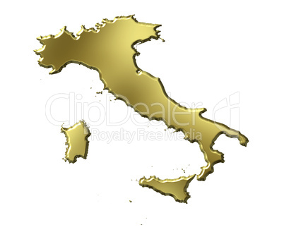 Italy 3d Golden Map