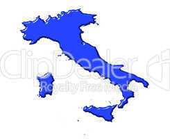 Italy 3d map with national color