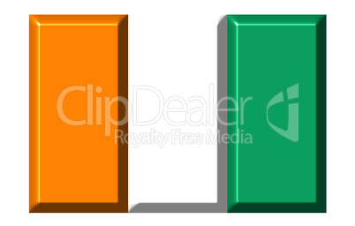 Ivory Coast 3d flag with realistic proportions
