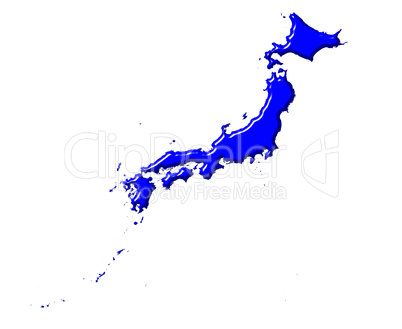 Japan 3d map with national color