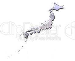 Japan 3D Silver Map