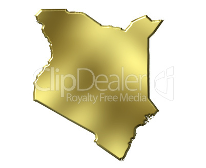 Kenya 3d Golden Map