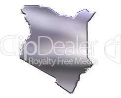 Kenya 3D Silver Map
