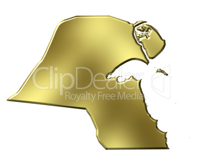Kuwait 3d Golden Map