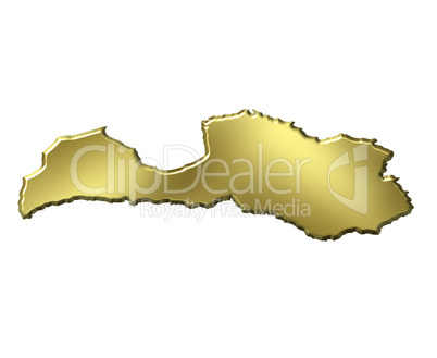 Latvia 3d Golden Map