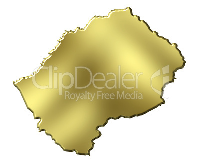 Lesotho 3d Golden Map