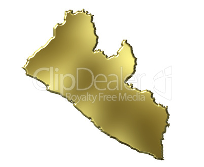 Liberia 3d Golden Map