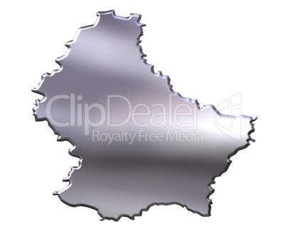 Luxembourg 3D Silver Map