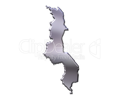 Malawi 3D Silver Map