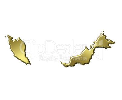 Malaysia 3d Golden Map