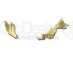 Malaysia 3d Golden Map