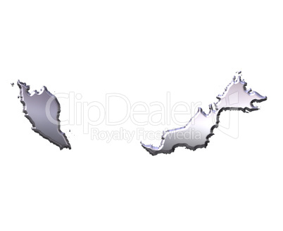 Malaysia 3D Silver Map