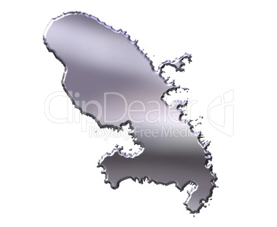 Martinique 3D Silver Map