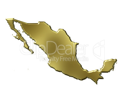 Mexico 3d Golden Map