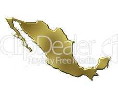 Mexico 3d Golden Map