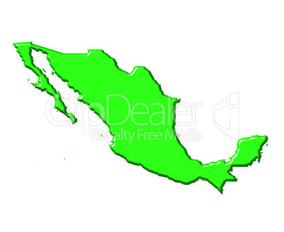 Mexico 3d map with national color