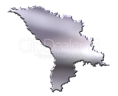 Moldova 3D Silver Map
