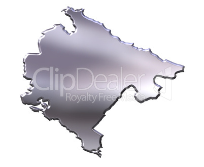 Montenegro 3D Silver Map