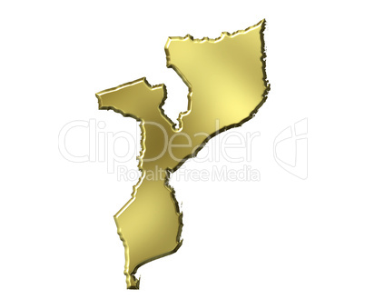Mozambique 3d Golden Map