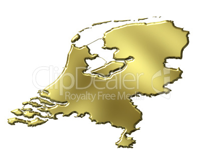 Netherlands 3d Golden Map