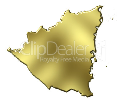 Nicaragua 3d Golden Map