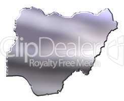 Nigeria 3D Silver Map