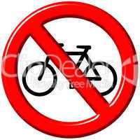 No bicycles 3d sign