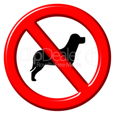 No dogs 3d sign