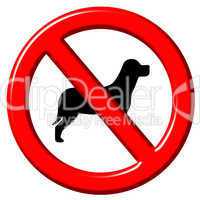No dogs 3d sign