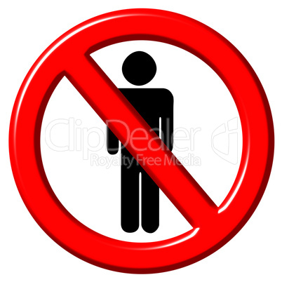 No men 3d sign