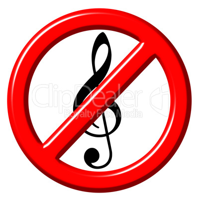 No music 3d sign