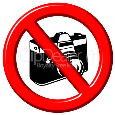 No photographs 3d sign