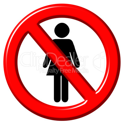 No women 3d sign