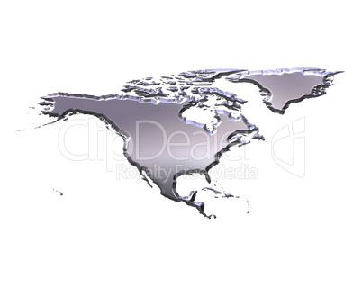 North America 3D Silver Map