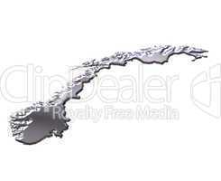 Norway 3D Silver Map
