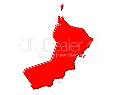 Oman 3d map with national color